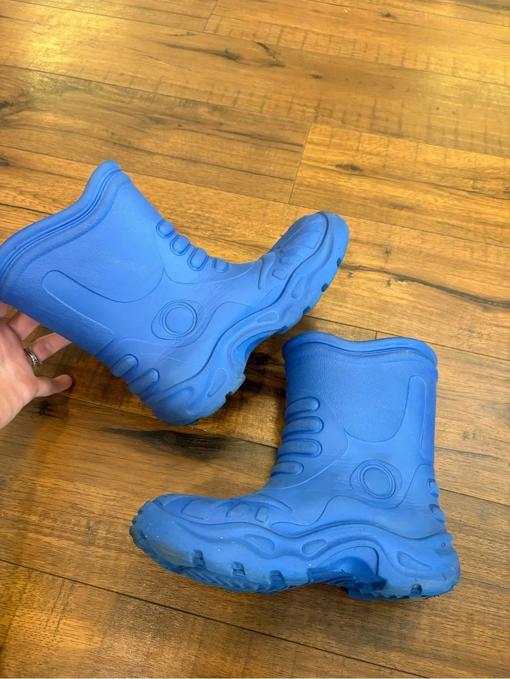 Crocs Georgie Rain Boots Youth Slip On Waterproof Outdoor Blue M2 W4